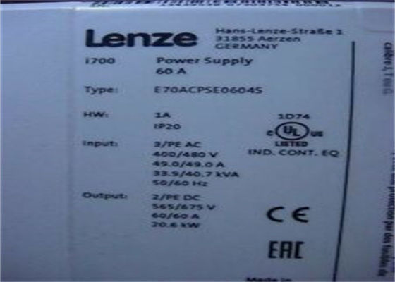 La fuente de alimentación variable del inversor de la frecuencia de Lenze E70ACPSE0604S entró voltaje corriente de salida de 400 VAC 60 amperios