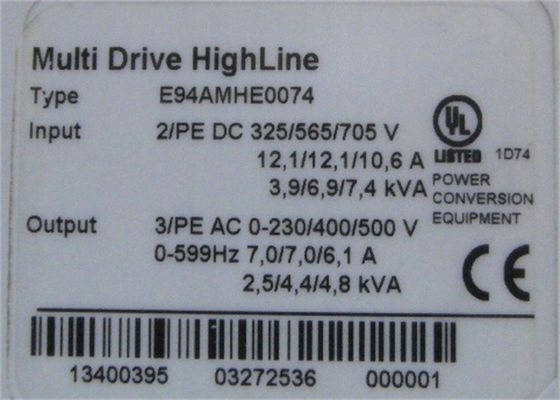Lenze E94AMHE0074 VOLTAJE DE ENTRADA DE SERVO DRIVE 3 FASE 325/565/705VDC