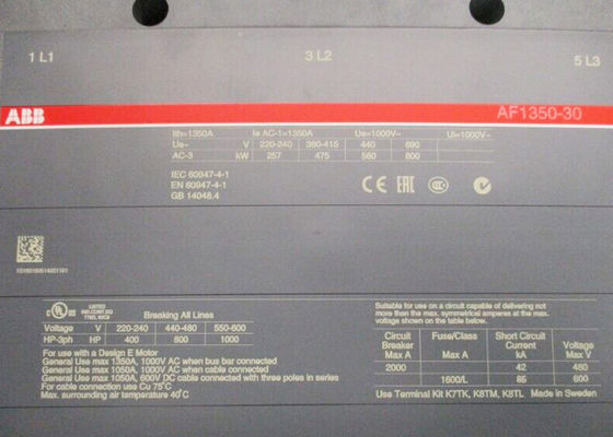 Contactores de los productos 1SFL657001R7022 110-250V DC del control AF1350-30-22-70