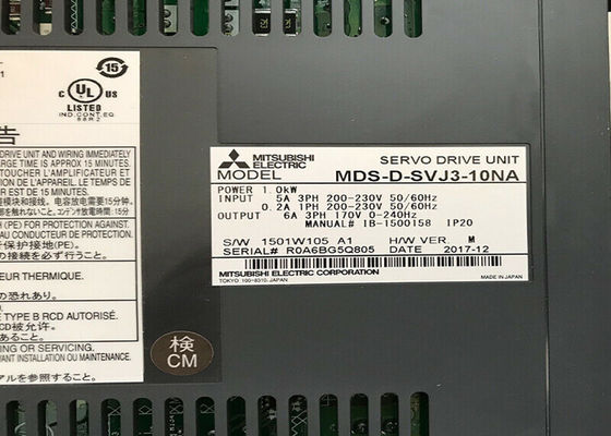 Impulsión industrial serva de la CA de 3 fases del conductor MDS-D-SVJ3-10NA del motor de Mitsubishi MELDAS 1.0KW