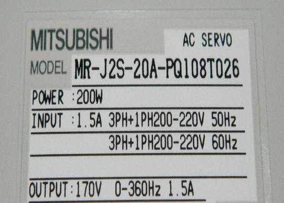 IMPULSIÓN SERVA industrial del amplificador MR-J2S-20A-PQ108T026 de Mitsubishi Electric 200W NUEVA