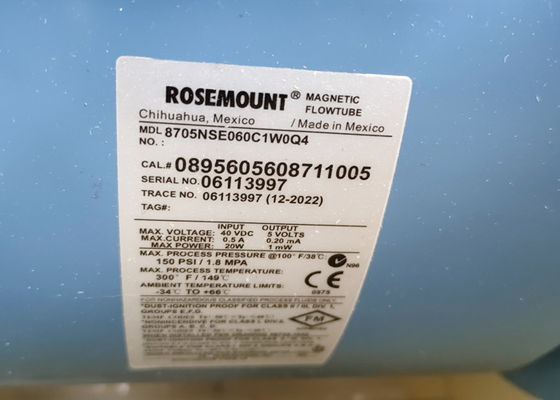 Transmisor 150Psi 20W de los sensores del flujómetro magnético 8705NSE060C1W0Q4