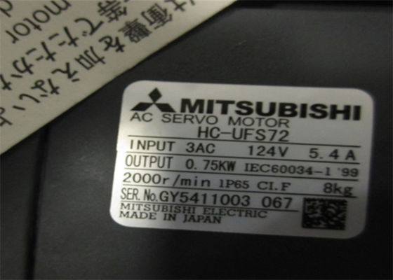 Motor servo industrial 750W 2000PRM de la CA de HC-UFS72 Mitsubishi