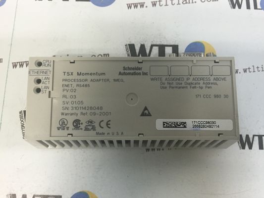 El adaptador del procesador de 171CCC98030 Modicon M1/M1E - 1 Ethernet, 1 Modbus - 50 megaciclos de transparente alista