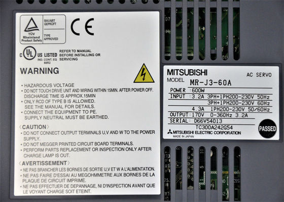 Conductor servo de la CA de la serie MR-J3-60A del amplificador MR-J3 de MITSUBISHI 600W