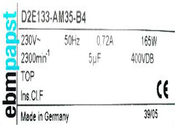 VENTILADOR centrífugo del ventilador D2E133-AM35-B4 165W 0.72A de EBMPAPST NUEVO EN EXISTENCIA