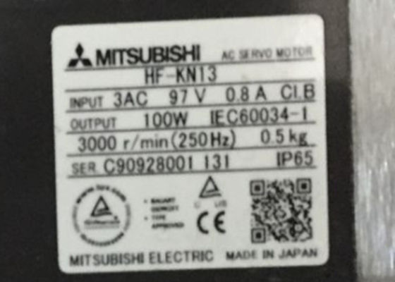 Motor servo industrial HF-KN13 100W 3AV 0.8A de Mitsubishi Electric ningún freno electromágnetico