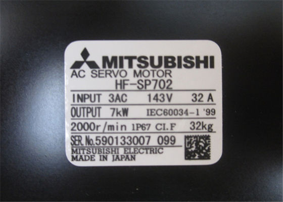 Motor servo industrial 7.0KW HF-SP702 2000rpm el 1-3/8in 143vac de la serie de Mitsubishi J3