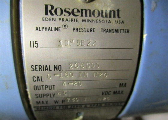 El TRANSMISOR de PRESIÓN de Rosemount 1151DP5E22 45 VDC max SUMINISTRA la SALIDA de 4-20 mA