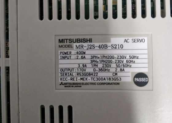 Amplificador servo industrial de la impulsión MR-J2S-40B-S210 400W 230V 170V de Mitsubishi Melservo 3PH