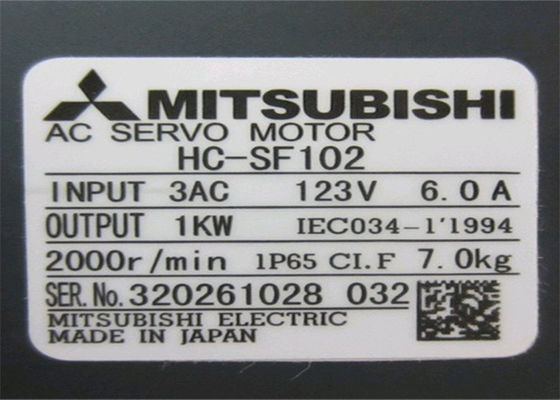 Motor servo de la CA del NUEVO del motor 1KW control industrial trifásico de Mitsubishi HC-SF102