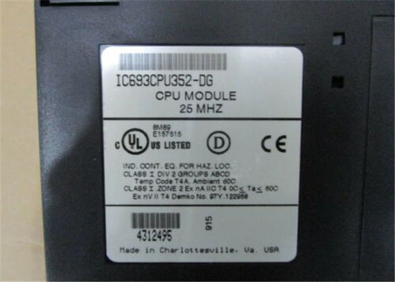 Memoria configurable del usuario de los bytes de IC693CPU352 GE Fanuc 240K, 4K entrada-salida, 8 estantes, MATEMÁTICAS de la COMA FLOTANTE del hardware