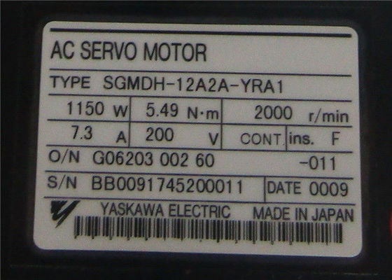 SGMDH-12A2A-YRA1 motor servo eléctrico 1150W 7.3A 200V 2000r/min de la CA de Yaskawa de la sigma 5