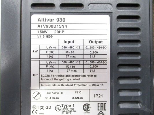 Impulsión de velocidad variable de ATV930D15N4 Schneider Schneider Electric, proceso ATV900 de Altivar, EN