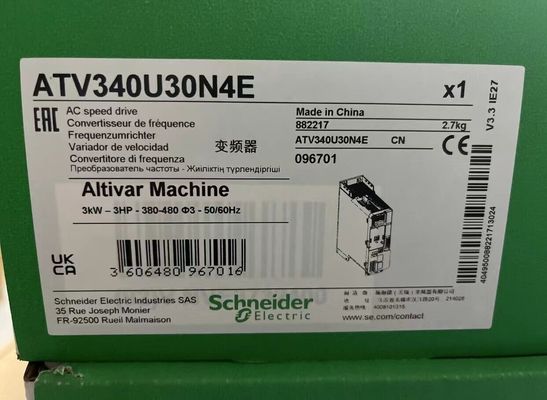 Impulsión de velocidad variable de ATV340U30N4E Schneider, máquina ATV340, 3 kilovatios de Altivar resistentes