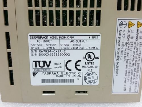 La CA 200-230V de SGDM-A3 ADA Yaskawa Electric ServoPack Yaskawa entró 1PH SERVOPACK