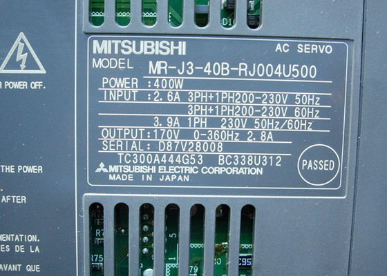 Amplificador servo industrial de la CA del conductor MR-J3-40B-RJ004U500 400W de MITSUBISHI