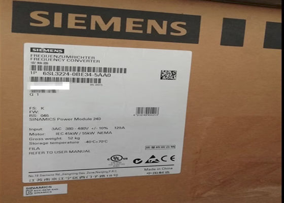 Módulo de poder redundante de Sinamics G120 del módulo de fuente de alimentación de 6SL3224-0BE34-5AA0 Siemens PM240