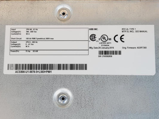 Conversor de frecuencia ABB ACS800-04-0210-3+D150+L503+P901 132 kW 240 A 48... 63 Hz