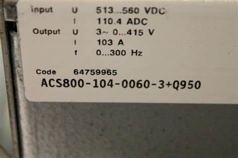 ACS800-104-0125-3+Q950 Abb Convertidor de frecuencia 400V 25 kVA / + AGPS-01 34 kg