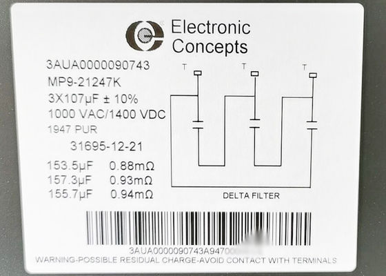 3AUA0000090743 107UF/1000VAC Capacitador de película MP9-21247K
