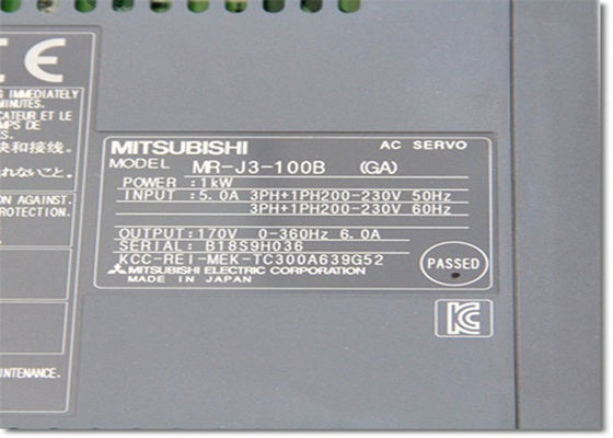 Impulsión serva industrial MR-J3-100B de la CA de la serie serva del amplificador MR-J3 de MITSUBISHI NUEVA