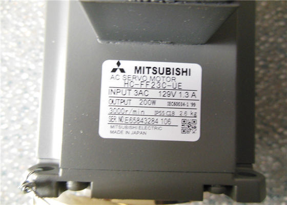Mitsubishi 200W AC SERVO MOTOR HA-FF23C-UE 3AC 129V 1.3A 3000 rpm en el stock