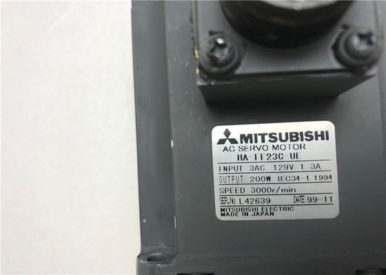 Mitsubishi 200W AC SERVO MOTOR HA-FF23C-UE 3AC 129V 1.3A 3000 rpm en el stock