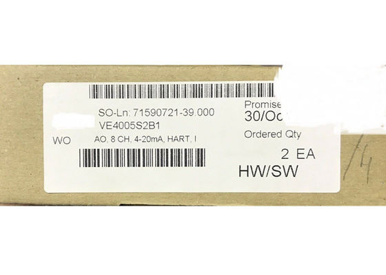 Emerson DELTAV Tarjeta de salida analógica VE4005S2B1 KJ3221X1-BA1 8 CH 4-20 mA, HART nuevo