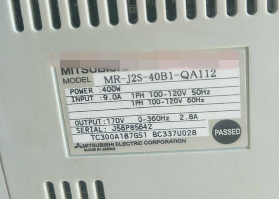 Mitsubishi 400W AMPLIFIER MR-J2S-40B1-QA112 Control de velocidad por servo industrial