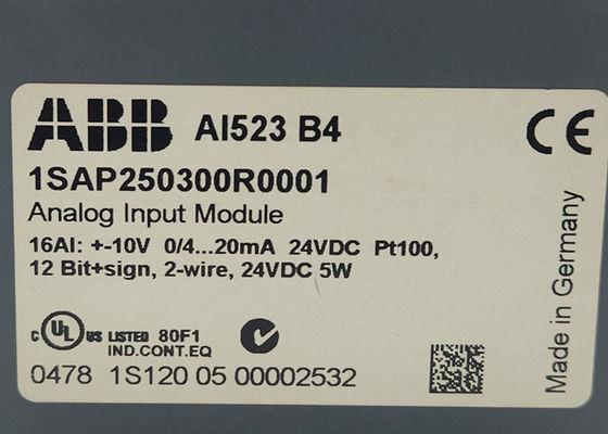 ABB AI523 1SAP250300R0001 AI523: S500 Módulo de entrada analógico 16 AI: U, I, RTD, DI. 13Bits incluido el signo 1-cable