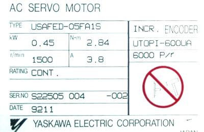 500W Servomotor Nueva marca de Yaskawa USAFED-05FA1S Campo de la industria