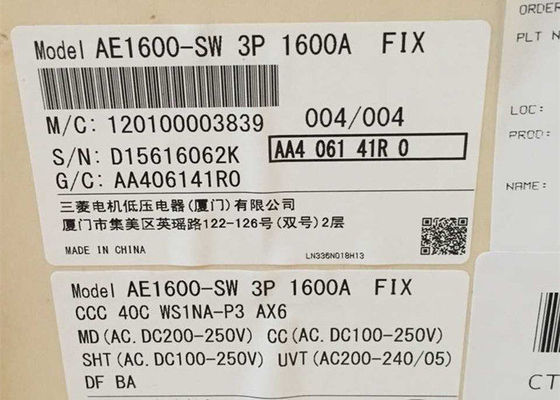 MITSUBISHI 1600A ACB AE1600-SW Interruptor de aire funcional de bajo voltaje 3P