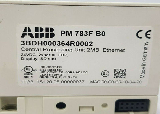 ABB U3BDH000364R0001 PM783F, unidad de procesamiento central, 2M 2Mb