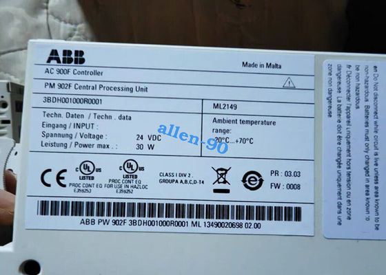 El módulo de CPU 3BDH001000R0001 PM 902F es un módulo de unidad central de procesamiento (CPU)