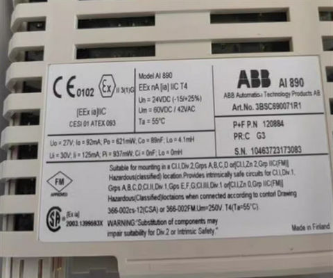 ABB AI890 3BSC690071R1 AI890 Módulo analógico de suministro de energía redundante