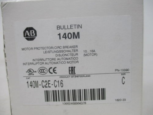 Interruptor compacto y duradero AB 140M-C2E-C16 con certificación CE