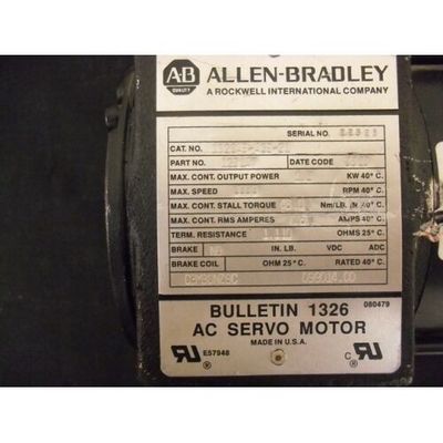 Precisión AB 1326AB-A3E-21 Servomotores CA para el posicionamiento preciso