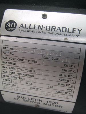 Série AB 1326AB-B2E-21-C4 Torque Plus, servomotores de CA