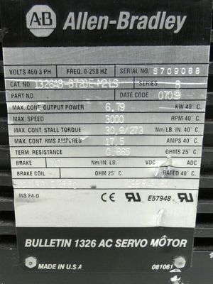 Motor de servo rotativo AB 1326AB-B720E-M2LS para aplicaciones industriales