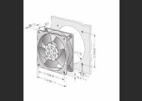 Ebmpapst 4656 Z Alta durabilidad AC Voltación nominal Ventilador centrífugo industrial
