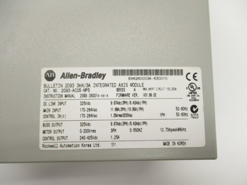 Allen-Bradley 2093-AC05-MP5 Kinetix 2000 módulo integrado del eje y módulo del eje