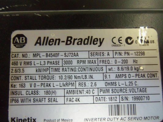Se trata de un motor de servo rotativo de 480 V de serie MPL