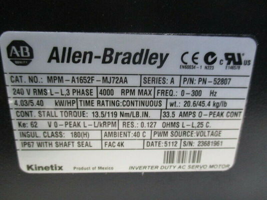 Se trata de un motor de servo rotativo de 240 V de serie MPM