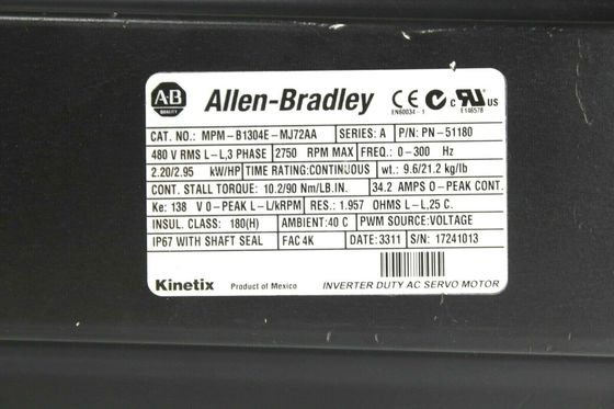 Se trata de un motor de servicio rotativo de 480 V de la serie MPM