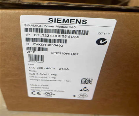 Módulo de poder redundante de Sinamics G120 del módulo de fuente de alimentación de 6SL3224-0BE34-5AA0 Siemens PM240