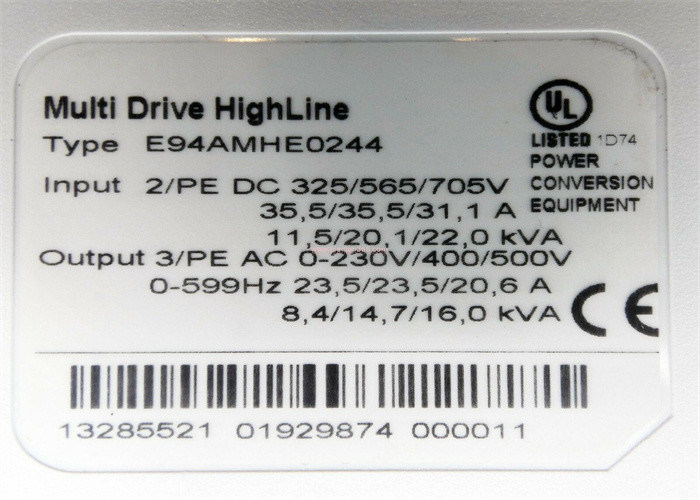 El SERVO variable del inversor de la frecuencia de Lenze E94AMHE0244 CONDUCE 9400 SERIES 325/565/705 V DC 11.5-22 kilovoltios