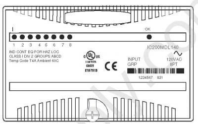 Entradas discretas de GE IC200MDL140 8 120 voltios de CA 55 miliamperios de entrada-salida de Versamax y sistema de control