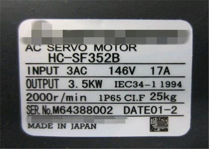 Motor servo trifásico 129V MITSUBISHI HC-SF352B HC-SF352BK de la CA del color negro