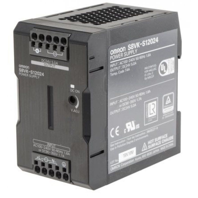 EMPUJAR DEL VDC 5 AMPERIO 100-240 VAC DEL VATIO 24 DEL MODO 120 DEL INTERRUPTOR DE OMRON S8VK-S12024 HACIA ADENTRO